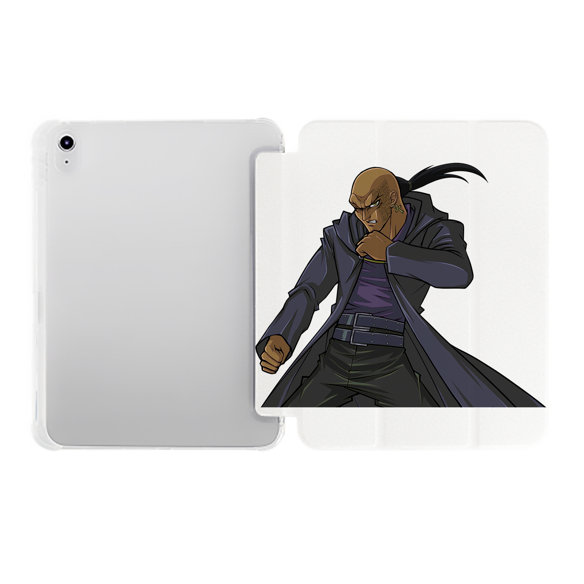 （画像用） 遊☆戯☆王 Yu-Gi-Oh! IPad ケース ペン収納付き 三つ折りスタンド PUレザー×シリコン 対応機種9.5/10.5/10.9インチ